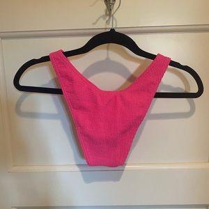 Hot pink high waisted bikini bottoms